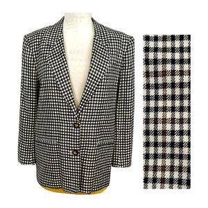 Talbots Blazer Size 14 Gingham Vintage 80s Academia Long Blazer